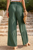 Elevate Your Style with the Tie Front Smocked Tiered Pants at Burkesgarb