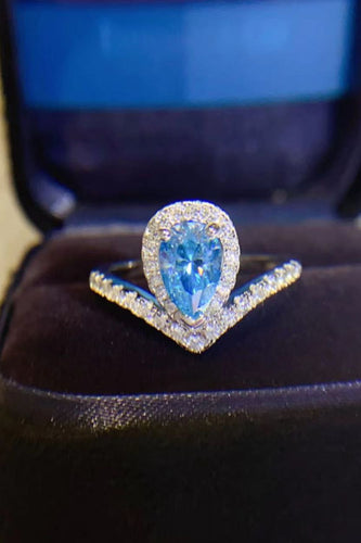 Eternal Love: 1 Carat Pear Shape Moissanite Heart Ring at Burkesgarb