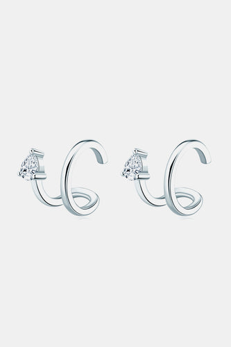 Sparkle with Elegance: Moissanite 925 Sterling Silver Cuff Earrings