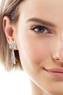 Elegant Sparkle: 1.12 Carat Moissanite Bow Earrings at Burkesgarb