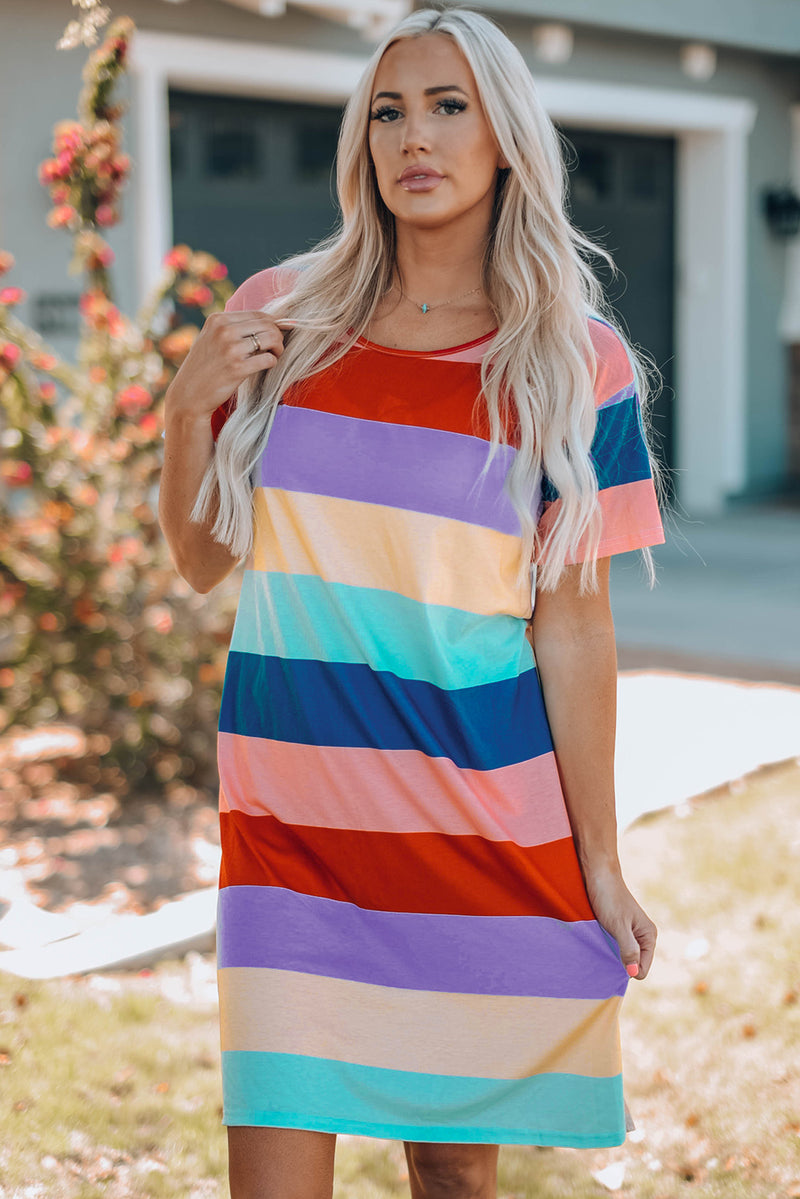 Make a Bold Statement with Burkesgarb Women's Color Block Side Slit Mini Dress