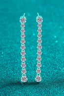 "Elegance Redefined: 1.18 Carat Moissanite Long Earrings"