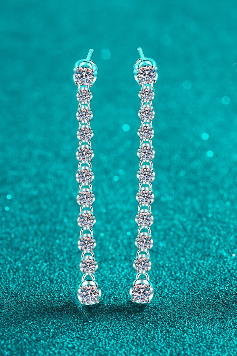 "Elegance Redefined: 1.18 Carat Moissanite Long Earrings"