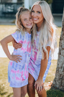 "Trendy and Fun: Girls Tie-Dye Belted T-Shirt Dress by Burkesgarb | Stylish and Comfortable for Young Fashionistas"