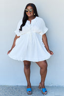 Embrace Effortless Elegance with our White Ruffle Hem Dress