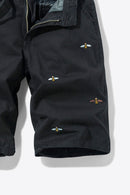 "Buzz-Worthy Style: Bee Embroidery Belted Shorts for Fashion-Forward Looks"