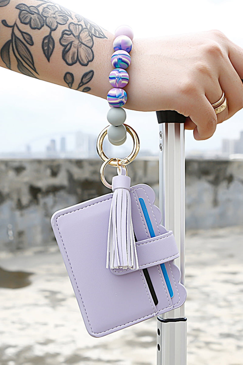 "Accessorize in Style with Beaded Tassel Keychain with Wallet by Burkesgarb"