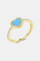 925 Sterling Silver Artificial Turquoise Ring | A Splash of Elegance