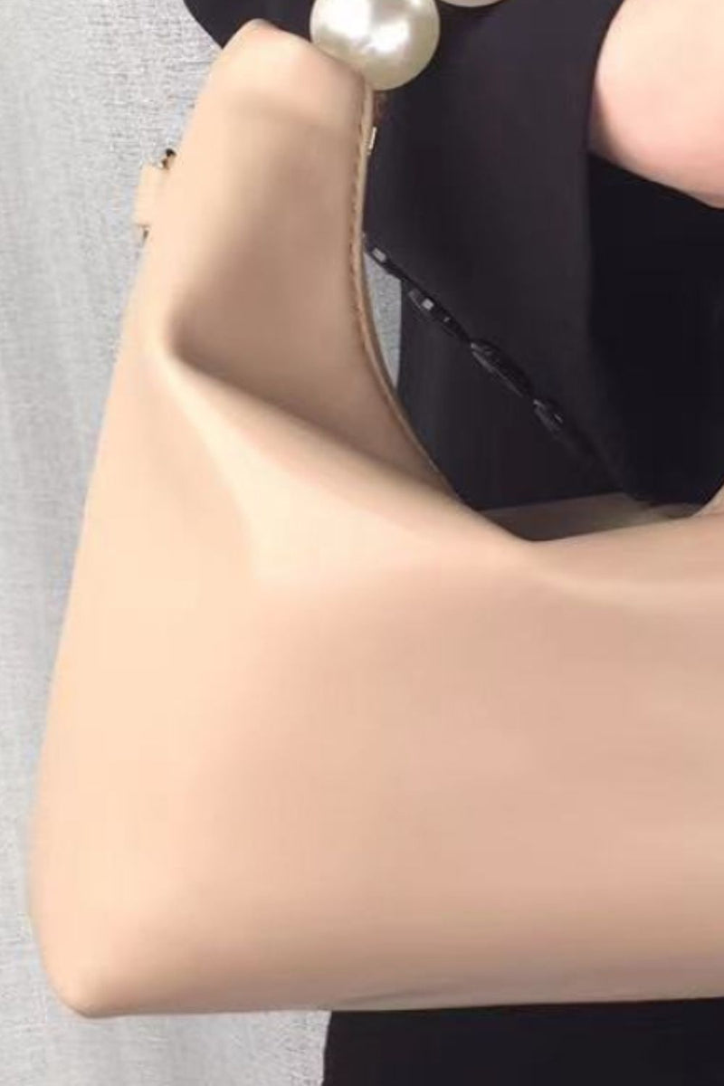 Luxurious Leather Pearl Handbag | Burkesgarb - Elegance in Every Detail