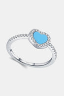 925 Sterling Silver Artificial Turquoise Ring | A Splash of Elegance