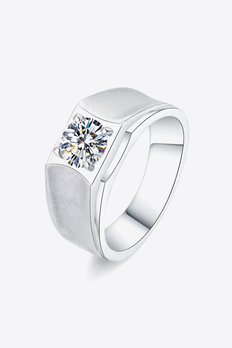 1 Carat Moissanite Wide Band Ring from BurkesGarb