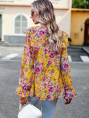 Chic and Feminine: Round Neck Flounce Sleeve Blouse at Burkesgarb
