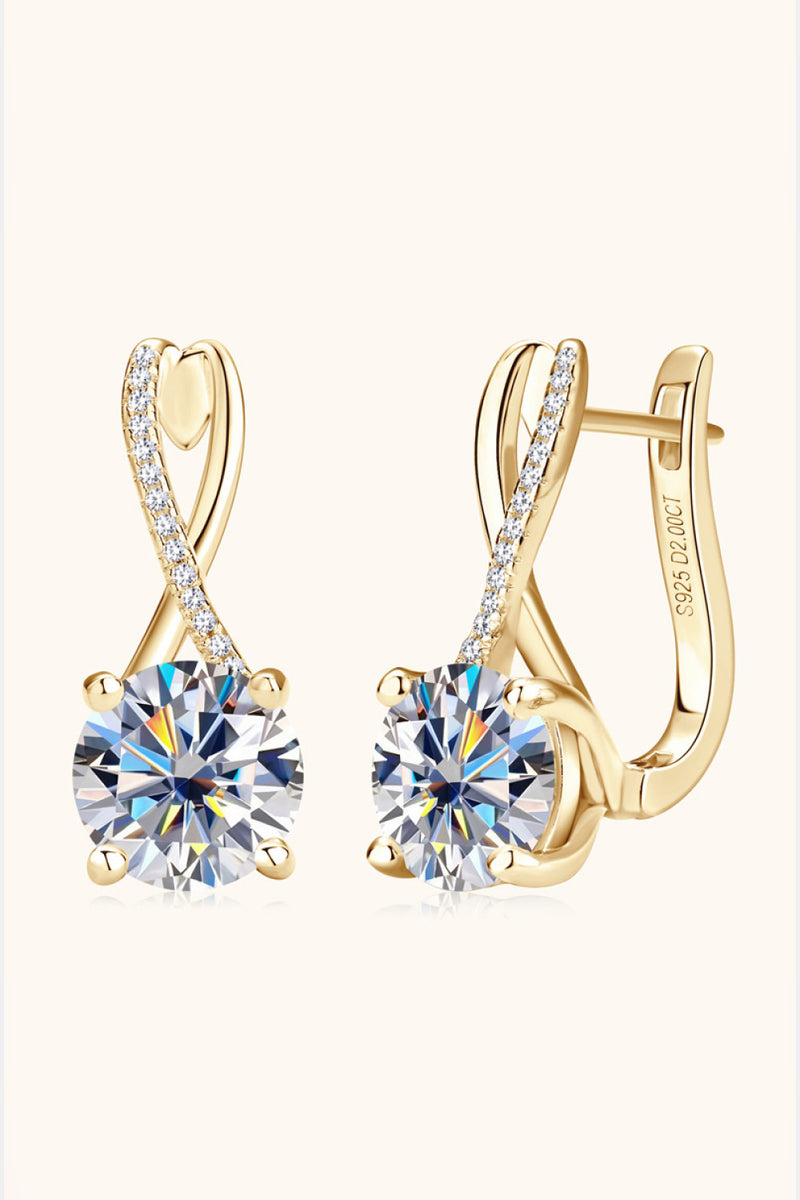 "Radiant Sparkle: 4 Carat Moissanite 925 Sterling Silver Earrings by Burkesgarb"