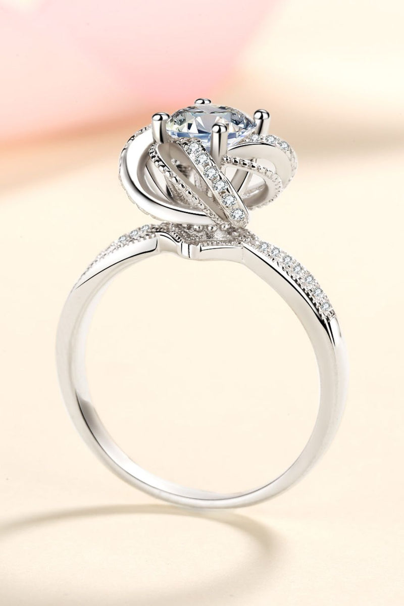 Elegant and Sparkling: 1 Carat Moissanite 925 Sterling Silver Ring | Burkesgarb