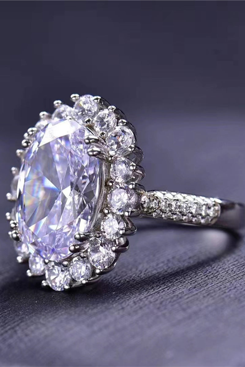 "Exquisite Brilliance: 8 Carat Oval Moissanite Ring by Burkesgarb"