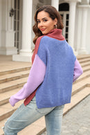 Stay Warm and Stylish with the Turtleneck Slit Sweater at Burkesgarb