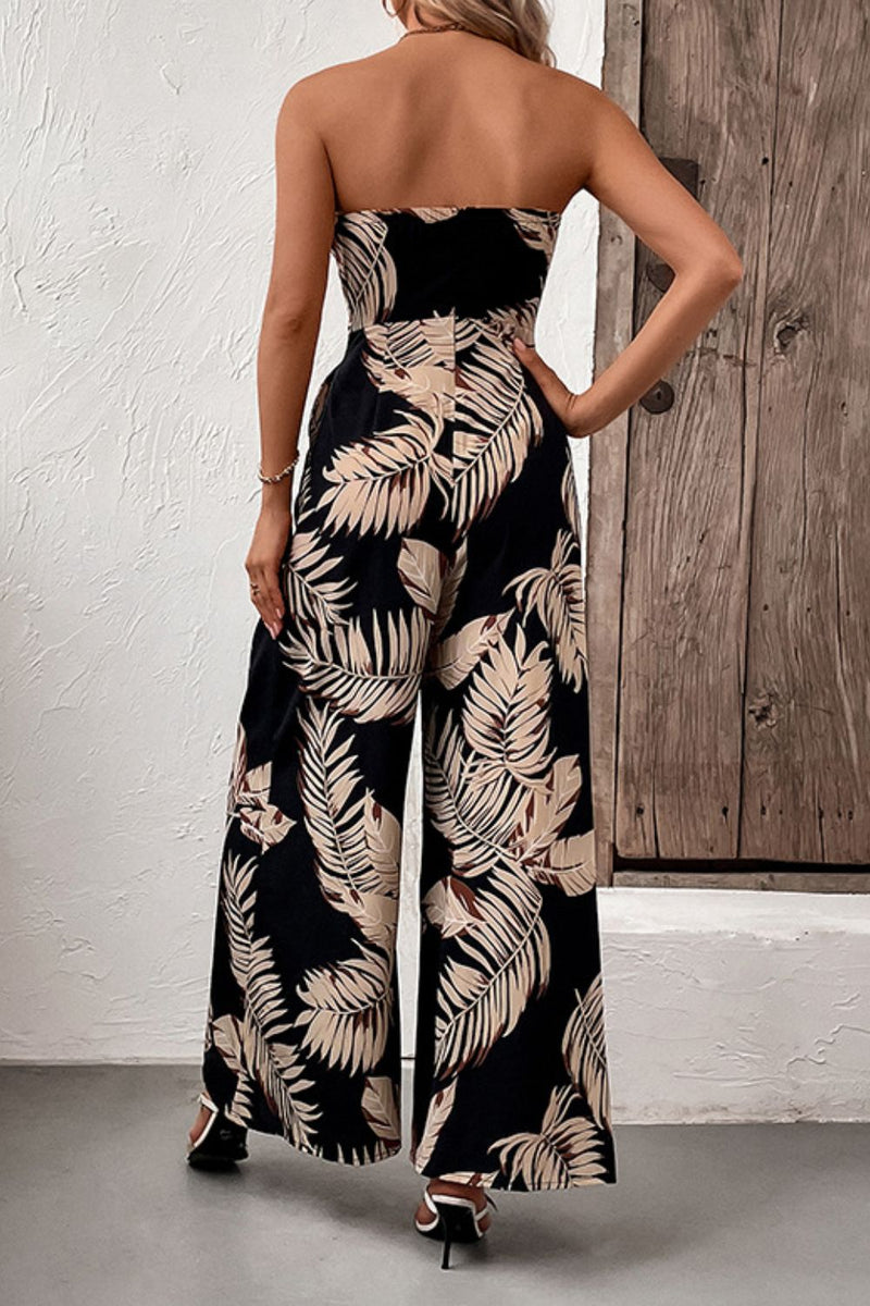 Embrace Effortless Chic with the Stunning Strapless Wide Leg Jumpsuit at Burkesgarb