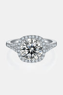 Elegance Redefined: 3 Carat Moissanite Halo Ring at Burkesgarb