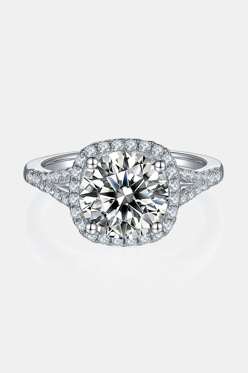 Elegance Redefined: 3 Carat Moissanite Halo Ring at Burkesgarb