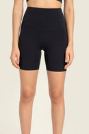 Sleek and Comfortable: Seamless High-Rise Wide Waistband Biker Shorts at Burkesgarb