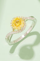 "Burkesgarb Radiant Beauty: 1 Carat Moissanite Contrast Ring in Sterling Silver"