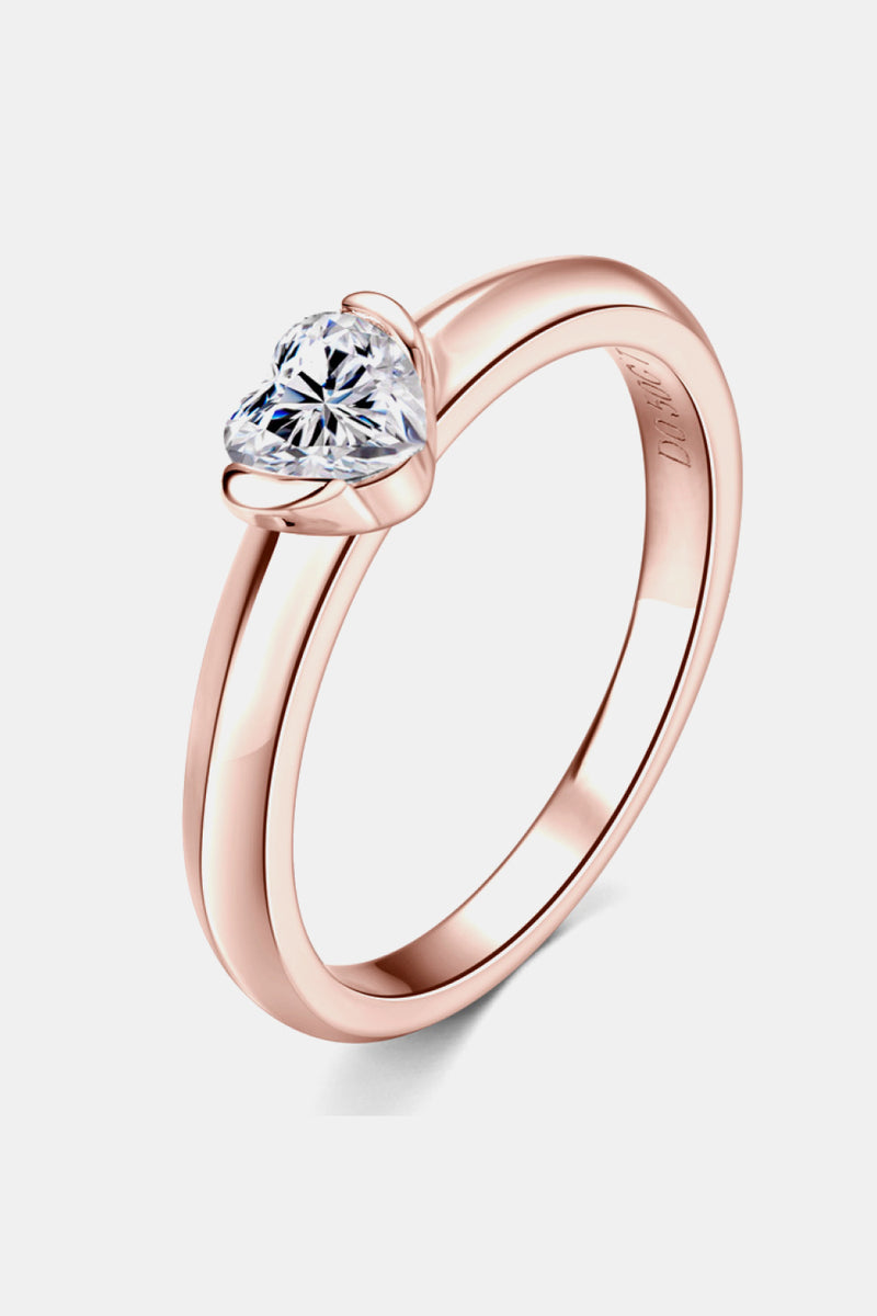 Express Your Love with the Moissanite 925 Sterling Silver Heart Solitaire Ring