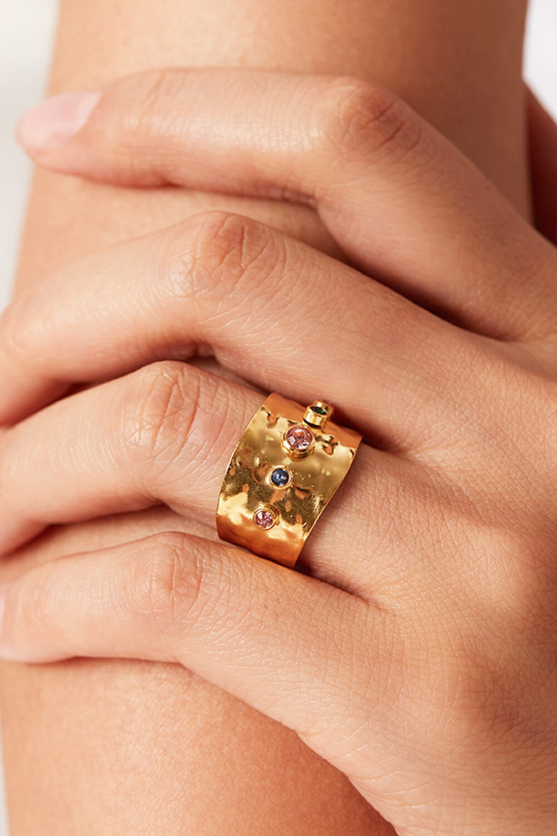 18K Gold-Plated Zircon Ring at Burkesgarb