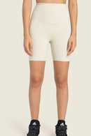 Sleek and Comfortable: Seamless High-Rise Wide Waistband Biker Shorts at Burkesgarb