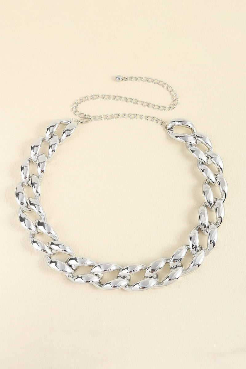 Bold and Chic: 1.2" Width Acrylic Curb Chain Belt at Burkesgarb
