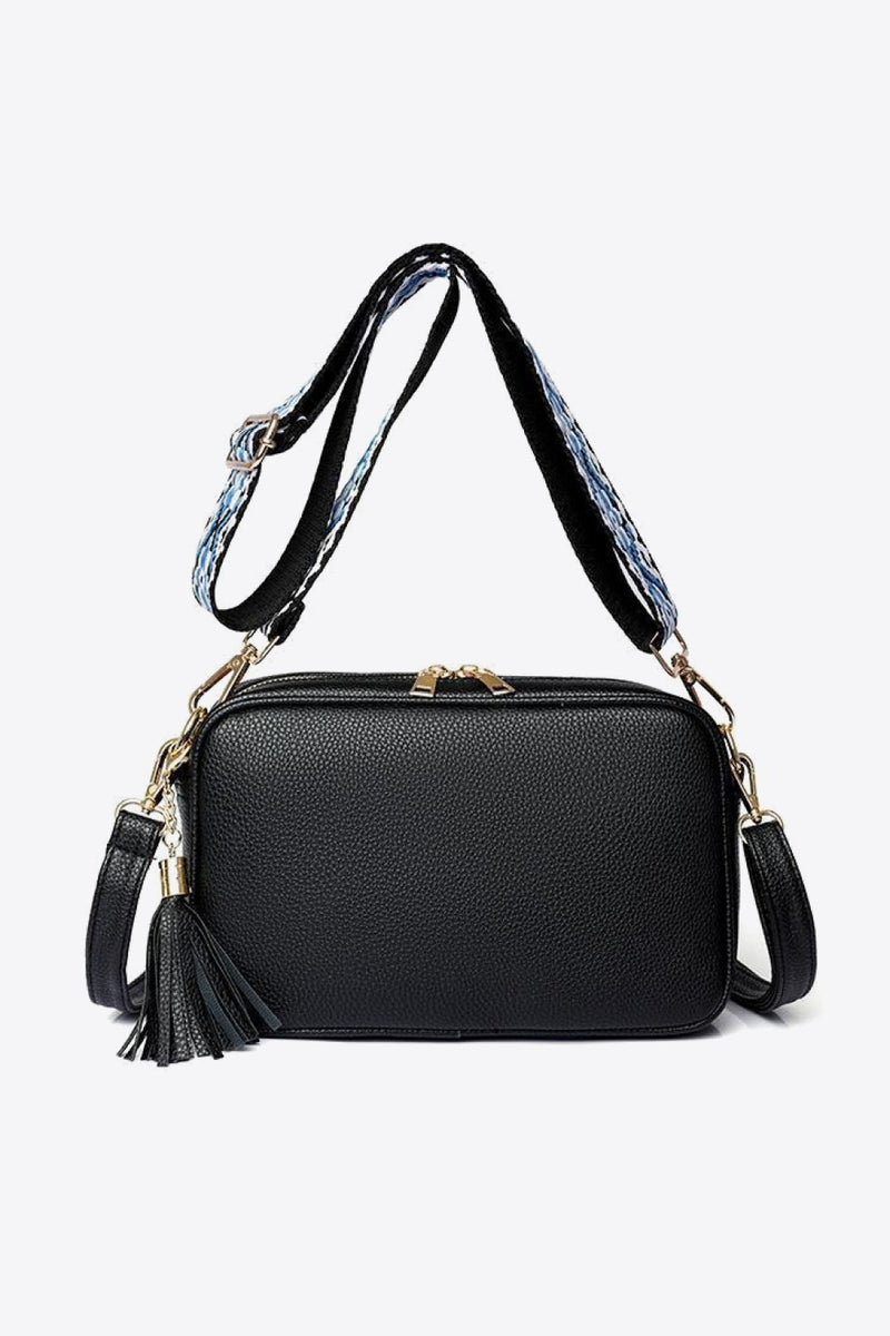 Chic and Stylish: Leather Tassel Crossbody Bag at Burkesgarb