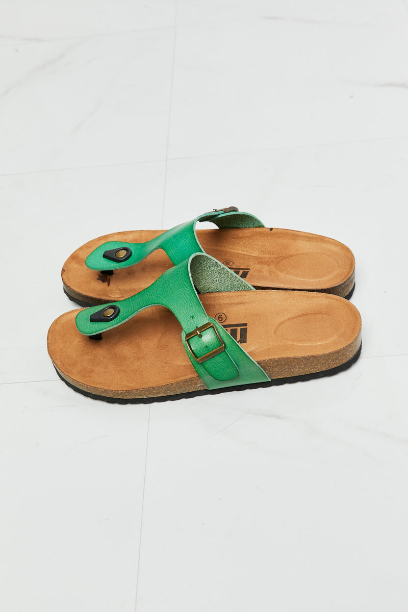 Embrace Comfort and Style with Green T-Strap Flip-Flops