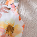 "Adorable and Stylish: Floral Bow Romper for Babies by Burkesgarb | Comfortable and Charming Baby Outfit"