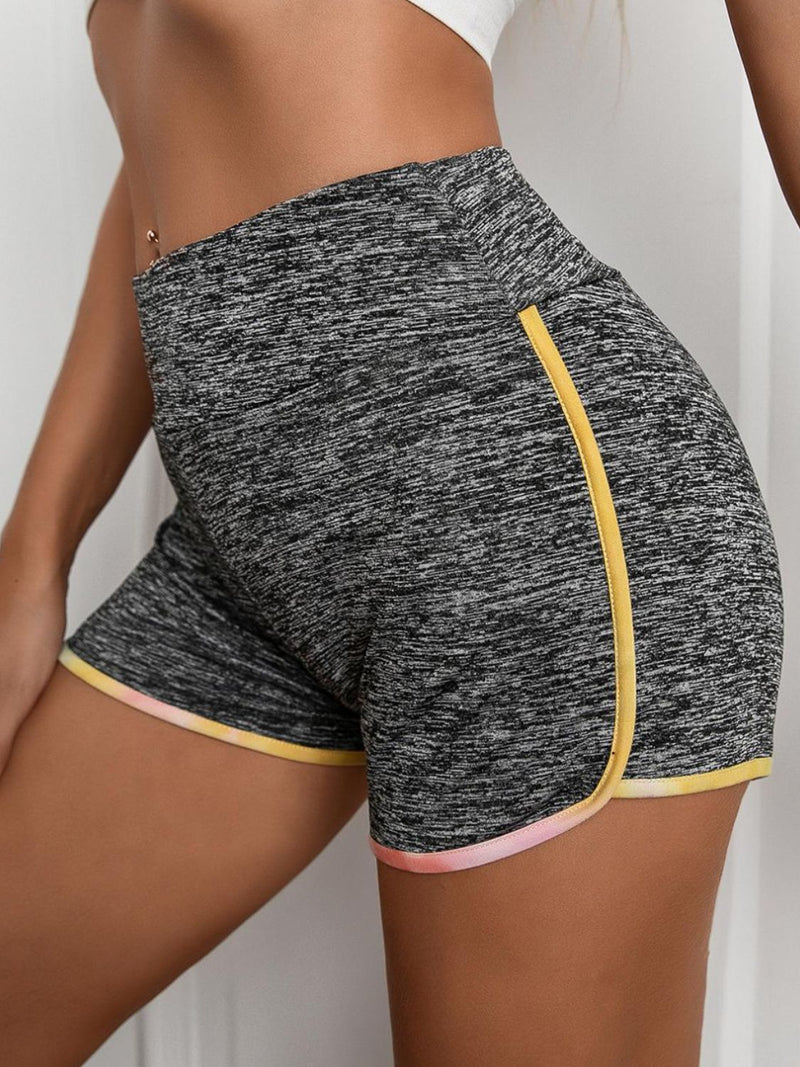 "Comfortable and Stylish: Heathered Wide Waistband Shorts by Burkesgarb | Versatile and Trendy Bottoms"