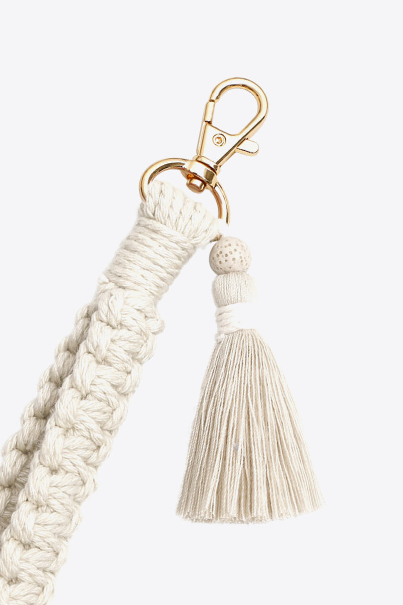 Stay Organized and Stylish: Wristlet Keychain with Tassel by Burkesgarb