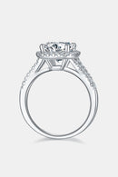 Elegance Redefined: 3 Carat Moissanite Halo Ring at Burkesgarb