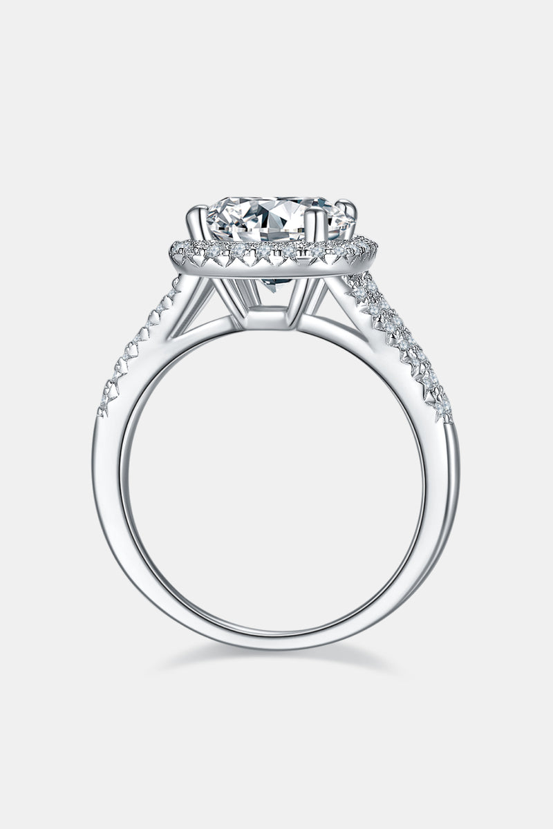 Elegance Redefined: 3 Carat Moissanite Halo Ring at Burkesgarb