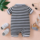 Embroidered Collared Neck Short Sleeve Romper