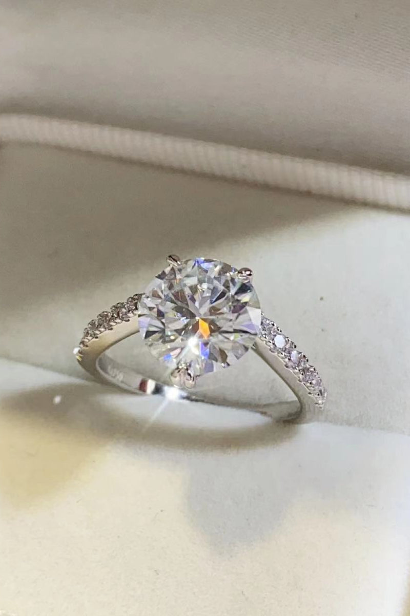 "Sparkle and Elegance: 3 Carat Moissanite 925 Sterling Silver Ring by Burkesgarb"