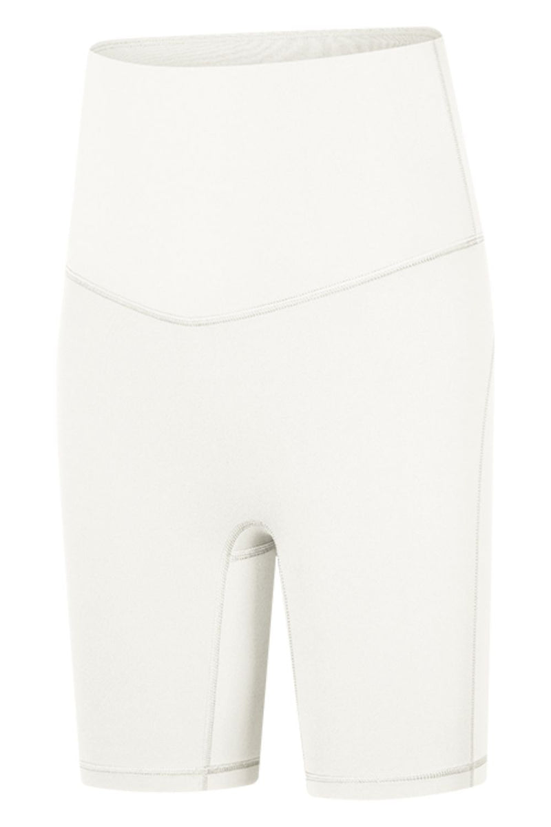 Sleek and Comfortable: Seamless High-Rise Wide Waistband Biker Shorts at Burkesgarb