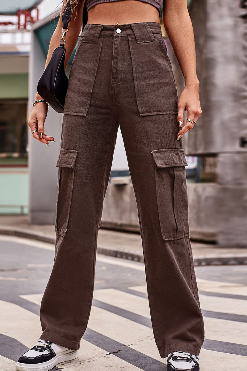 Effortless Chic: Buttoned High Waist Loose Fit Jeans