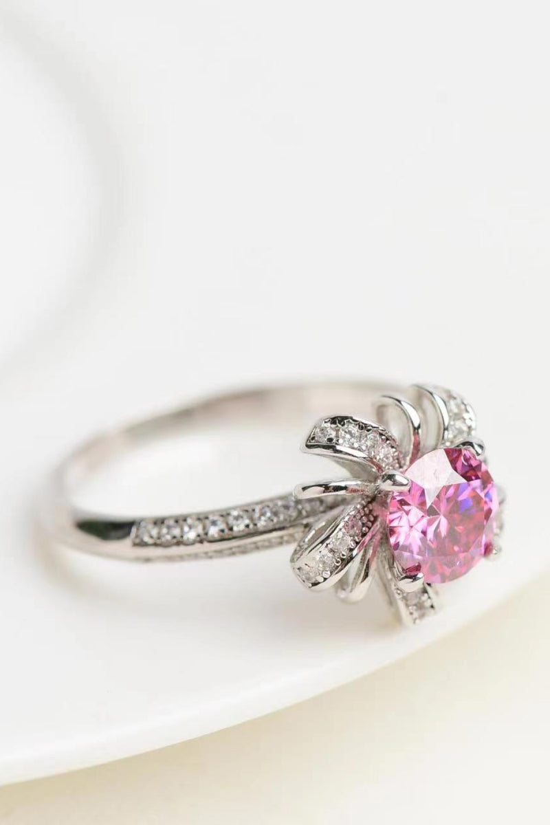 1 Carat Moissanite Flower-Shaped Ring from BurkesGarb | Elegant 925 Sterling Silver