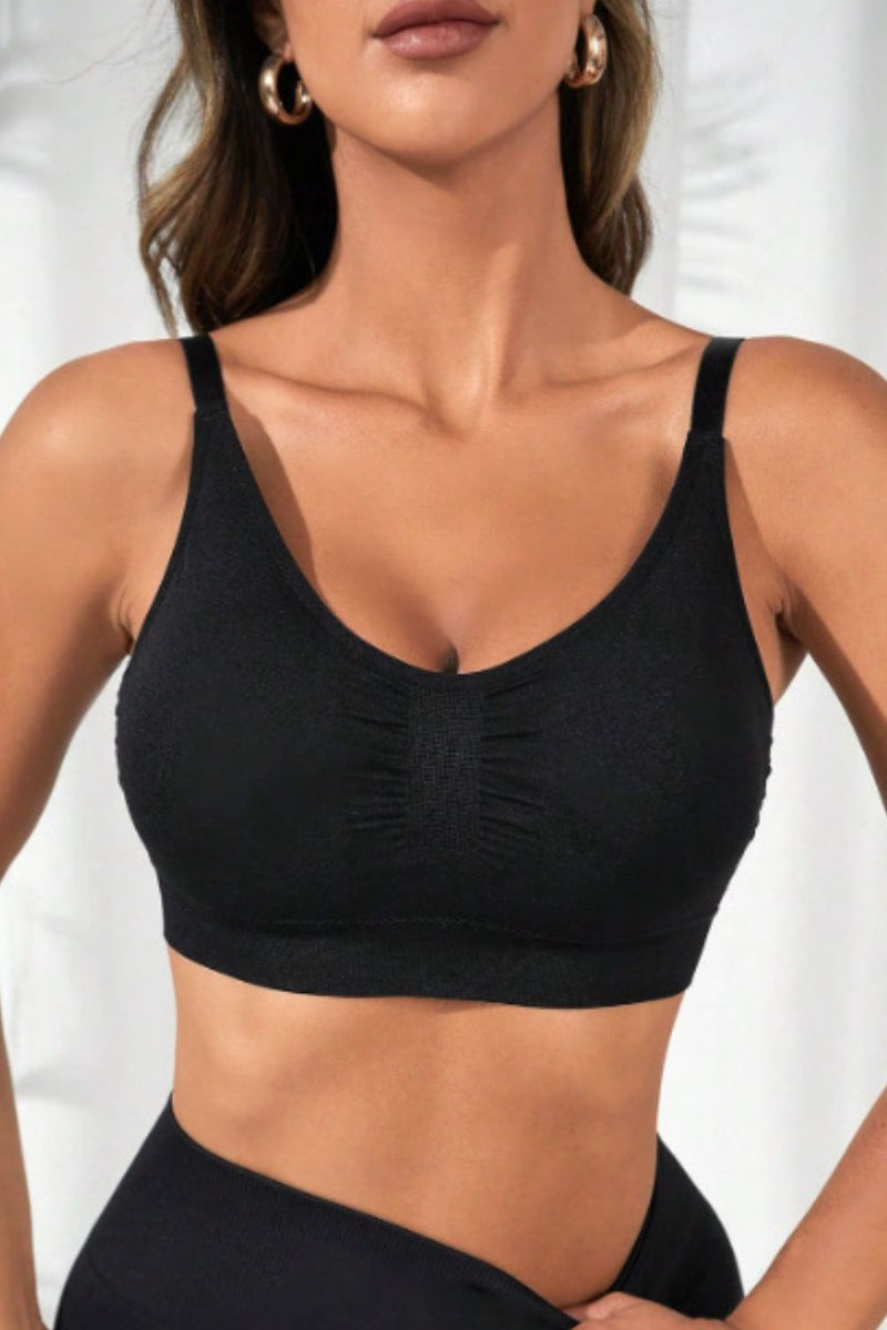 Stay Comfy and Active: Scoop Neck Cropped Active Bra at Burkesgarb