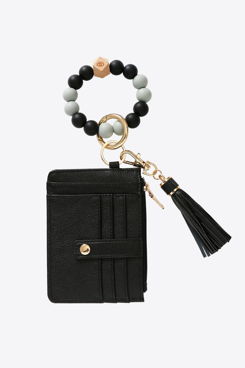 "Stay Stylish and Organized with the Beaded Bracelet Keychain with Wallet by Burkesgarb"