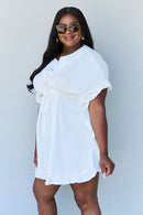 Embrace Effortless Elegance with our White Ruffle Hem Dress