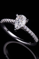 Radiant Elegance: 1 Carat Moissanite Side Stone Ring at Burkesgarb