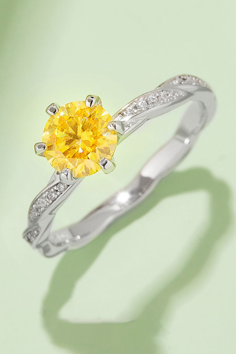 Exquisite Brilliance: 1 Carat Moissanite Contrast Ring at Burkesgarb