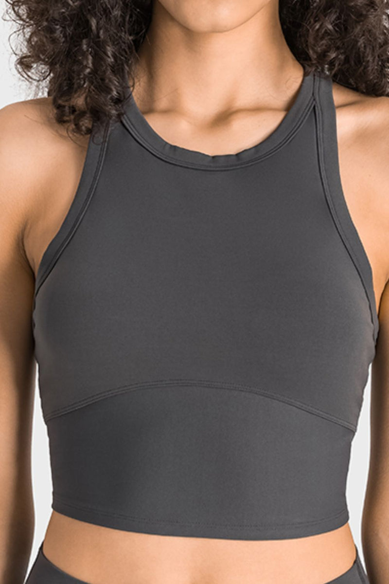 Workout in Style with Racerback Cropped Sports Tank | Burkesgarb