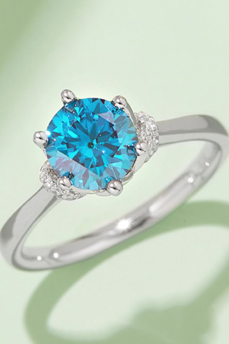 "Burkesgarb Contrast Ring: 1 Carat Moissanite in 925 Sterling Silver"