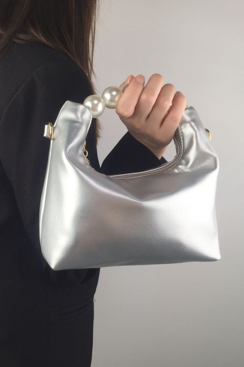 Luxurious Leather Pearl Handbag | Burkesgarb - Elegance in Every Detail