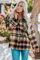 Double Take Plaid Button Front Shirt Jacket at Burkesgarb - Embrace Cozy and Chic Style